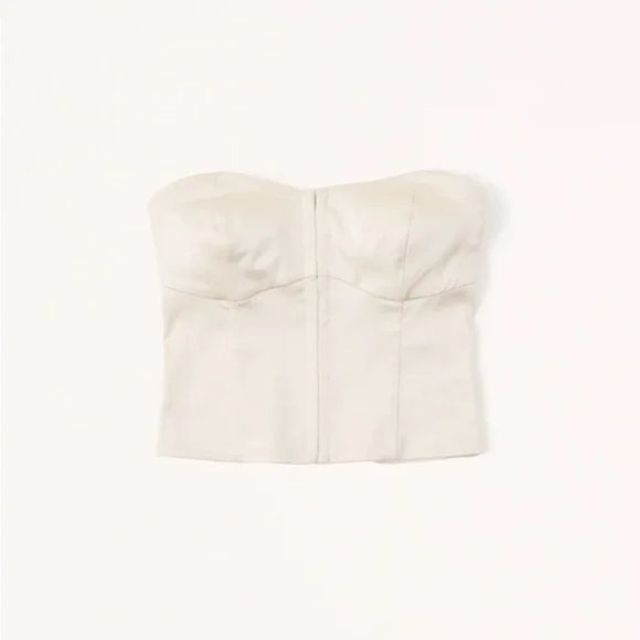 Abercrombie & Fitch Strapless Hook and Eye Corset Top Cream XXS NWOT - Picture 1 of 3